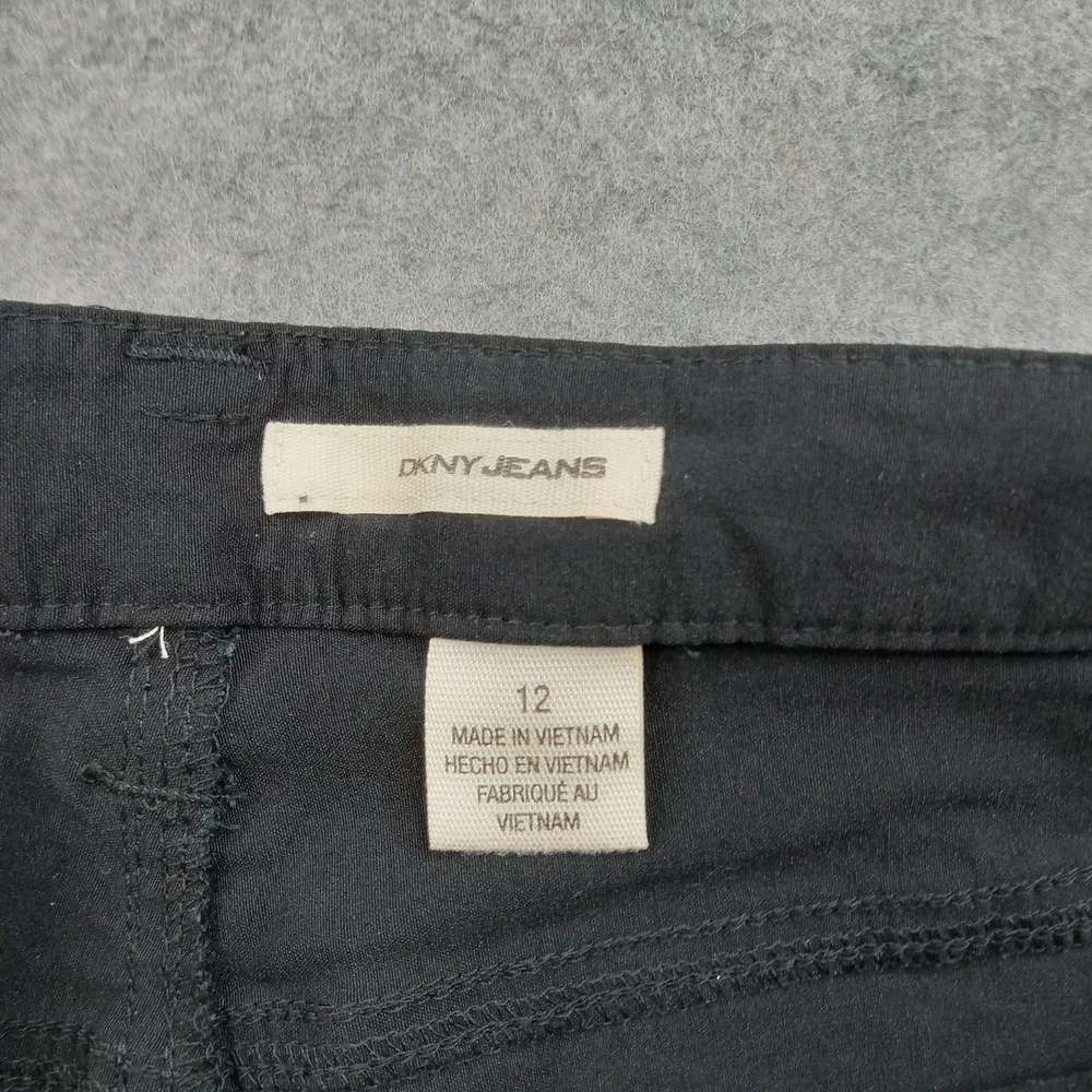 DKNY Jeans Pants Womens 12 Black‎ Stretch Twill Straight Leg Dress Work Office